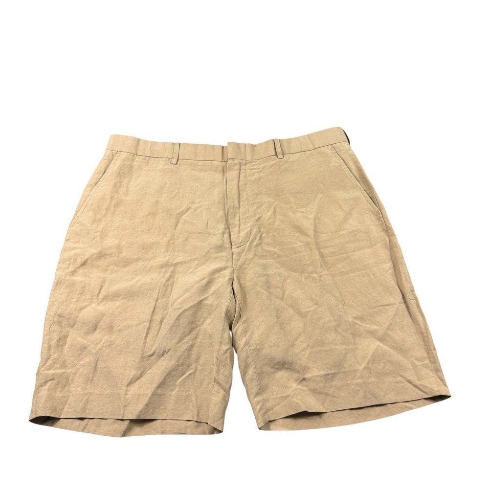 Polo Ralph Lauren VTG Linen Silk Mens Chino Shorts Brown Size 38